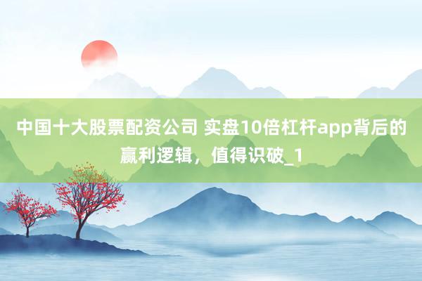 中国十大股票配资公司 实盘10倍杠杆app背后的赢利逻辑，值得识破_1